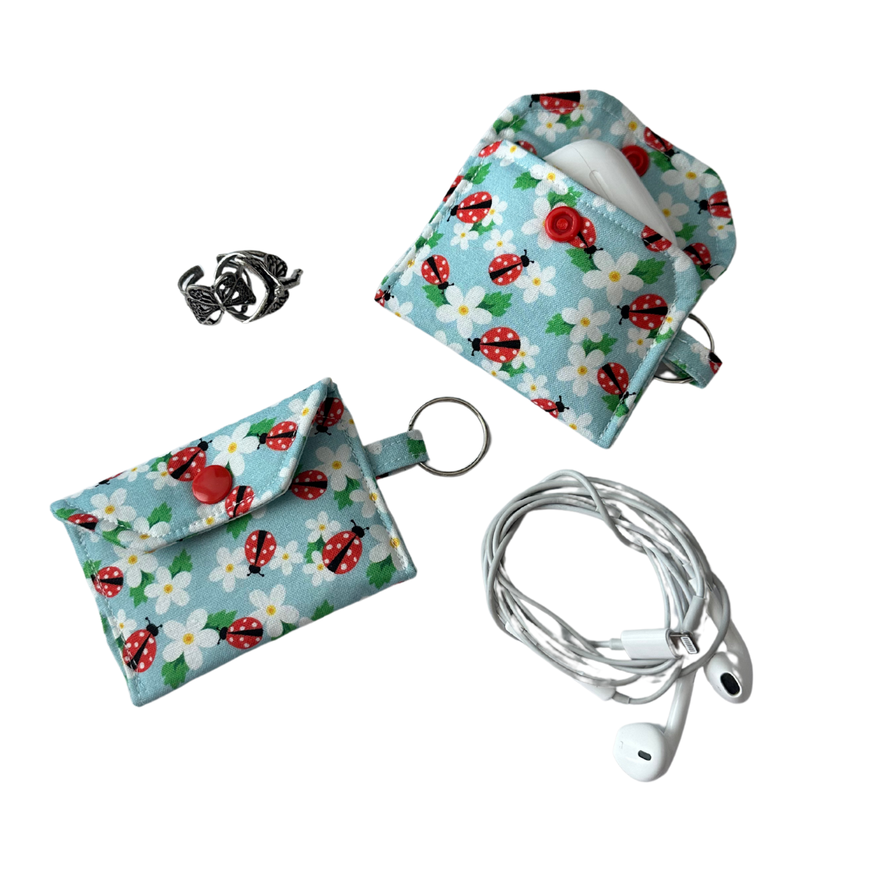 Mini Pouch Keychain (Ladybugs)