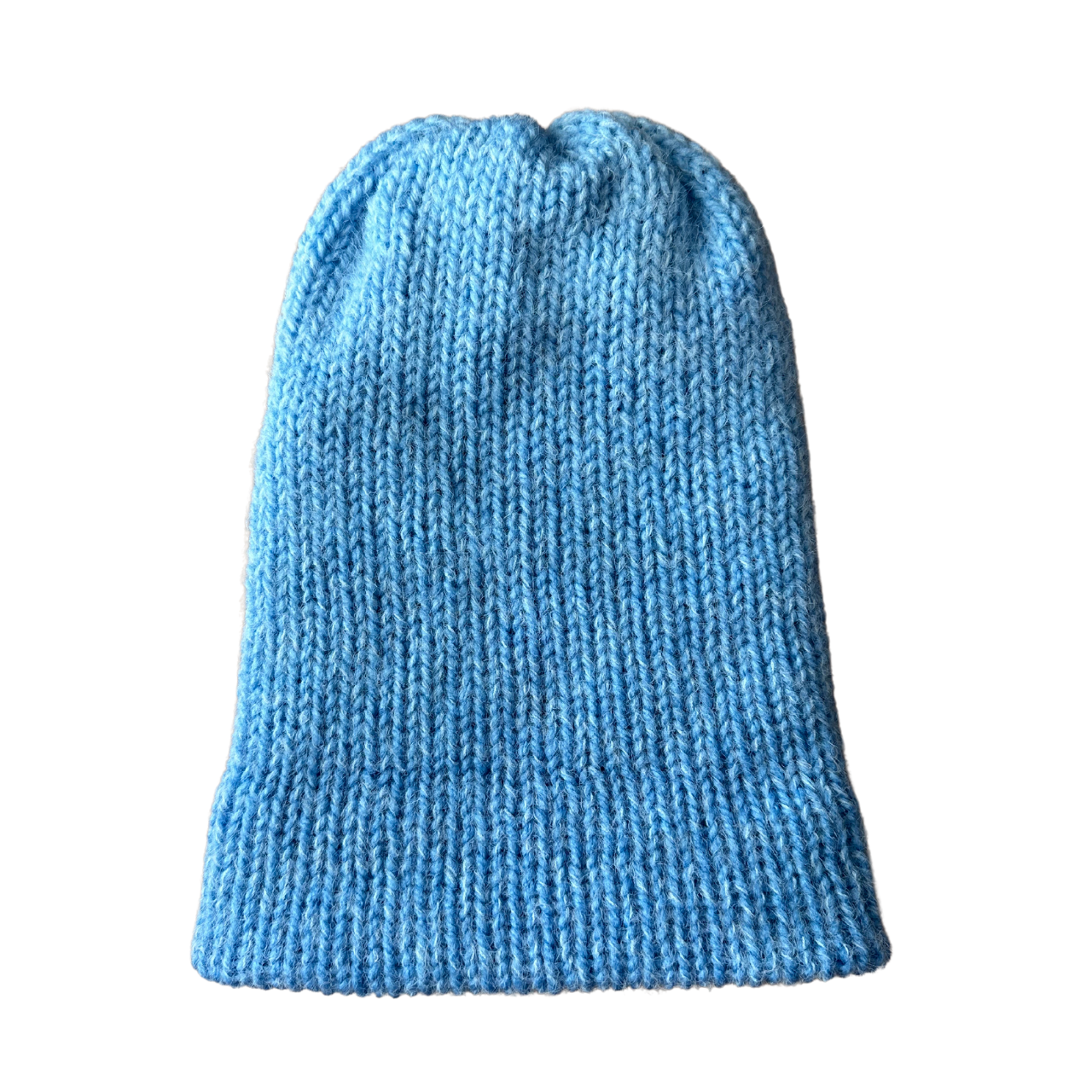 Blue Striped Knit Beanie