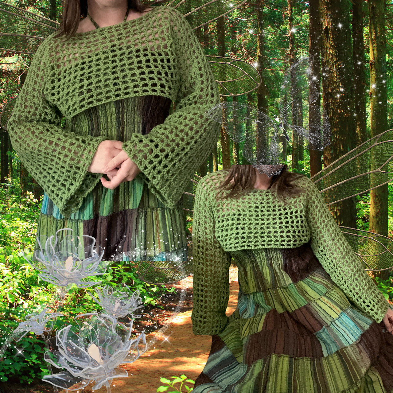 Long Sleeve Fairy Shrug Crochet Pattern