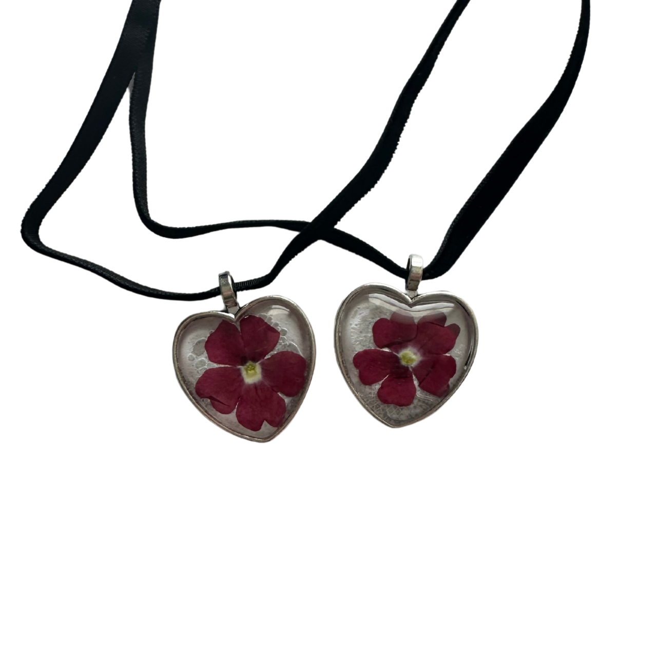 Heart Flower Velvet Choker (Burgundy)