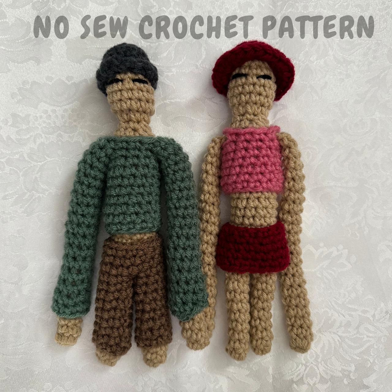 NO SEW DOLL with 6 Accessories Crochet Pattern