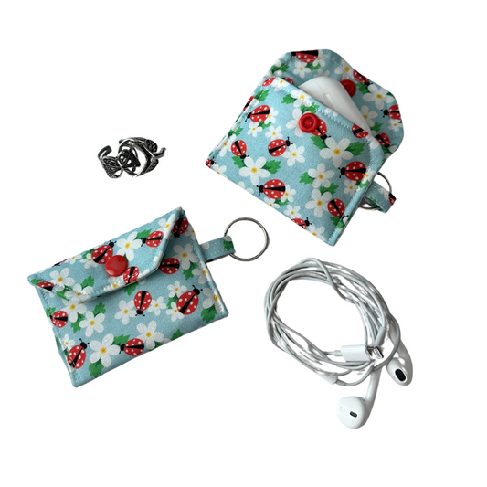 Mini Pouch Keychain (Ladybugs)