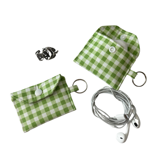 Mini Pouch Keychain (Green Picnic)