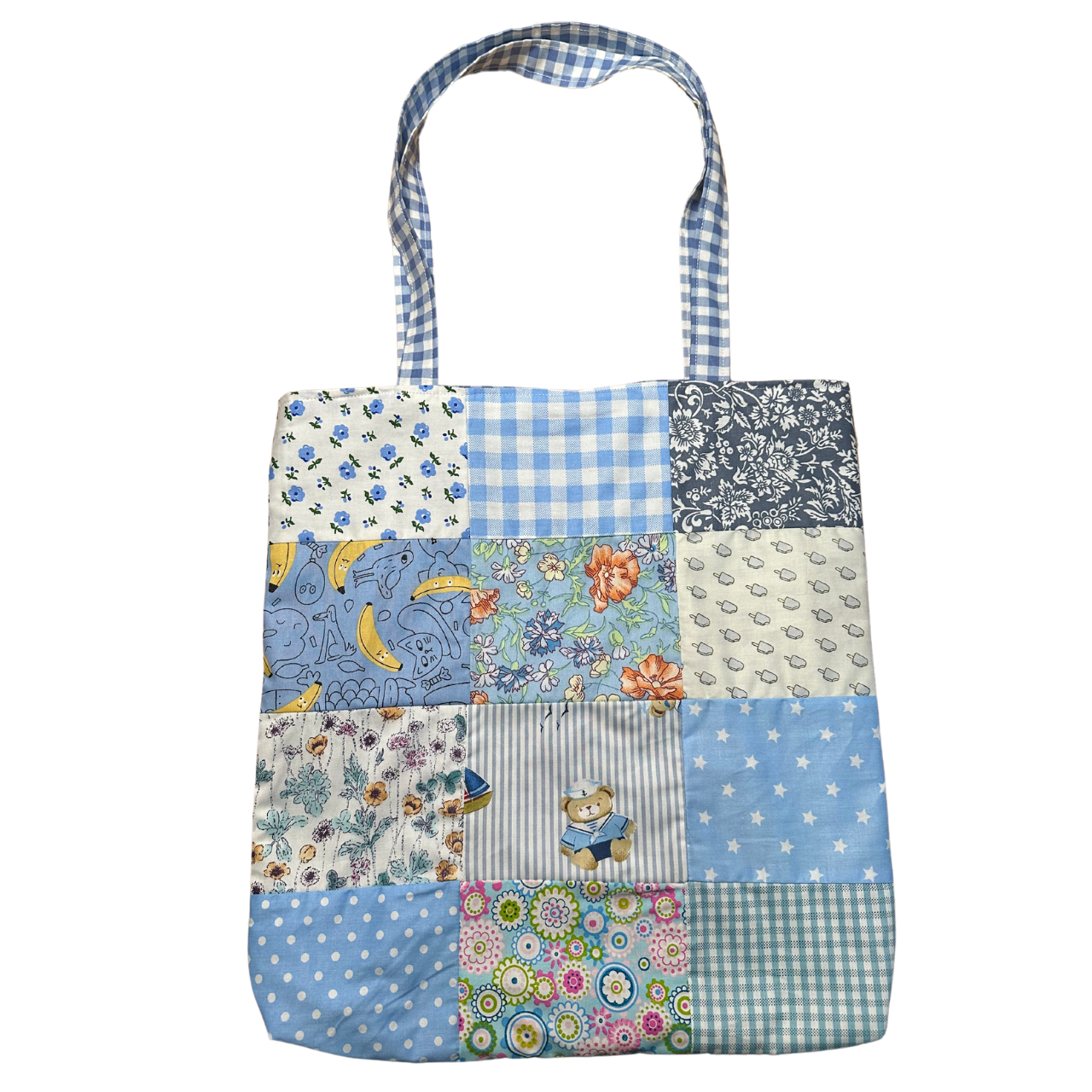 Baby Blue Patchwork Tote Bag