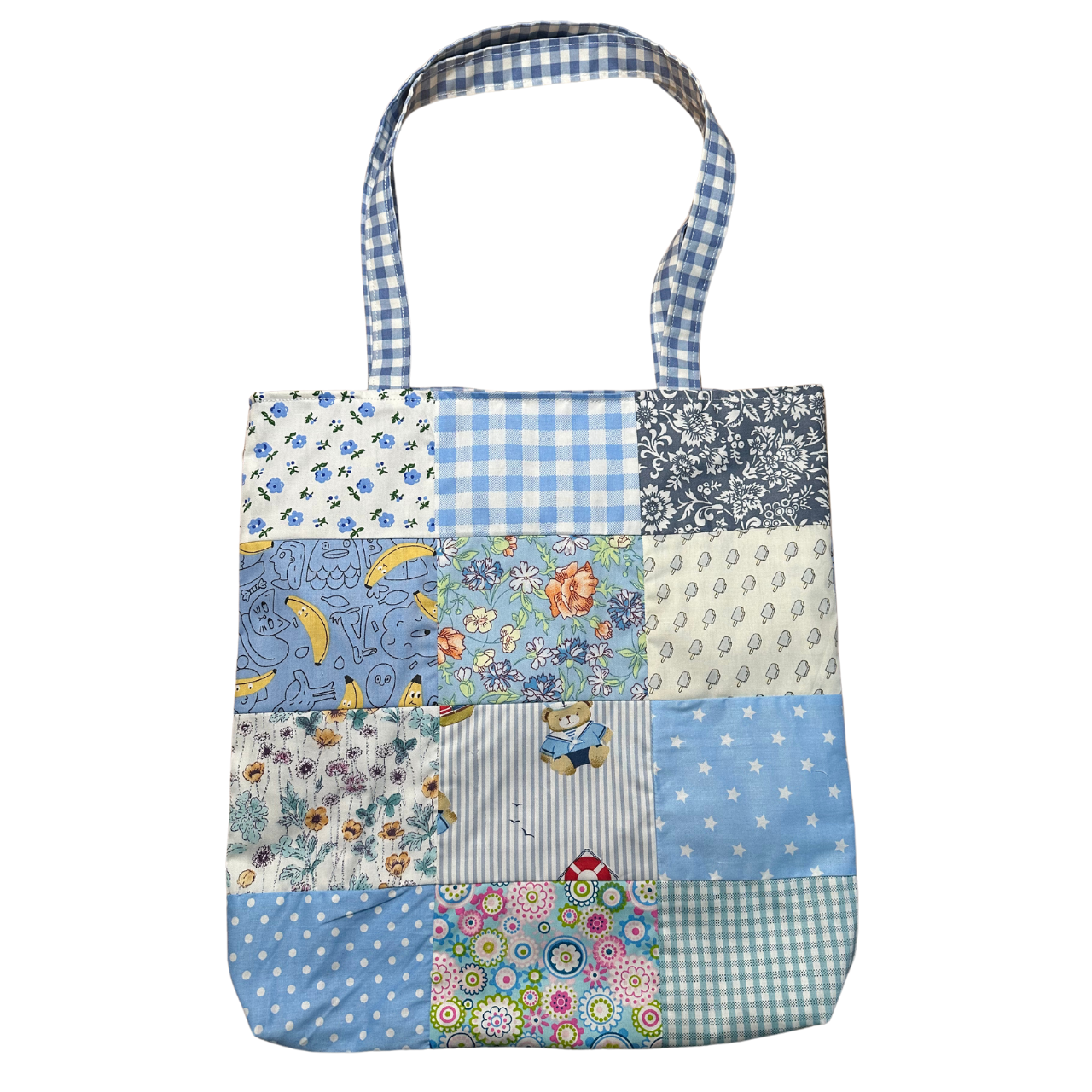 Baby Blue Patchwork Tote Bag