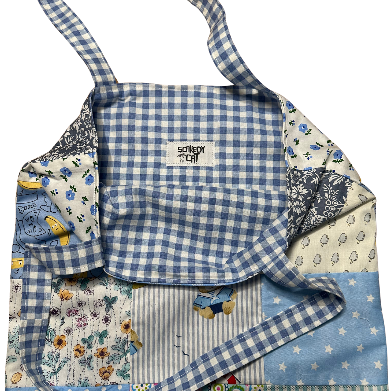 Baby Blue Patchwork Tote Bag