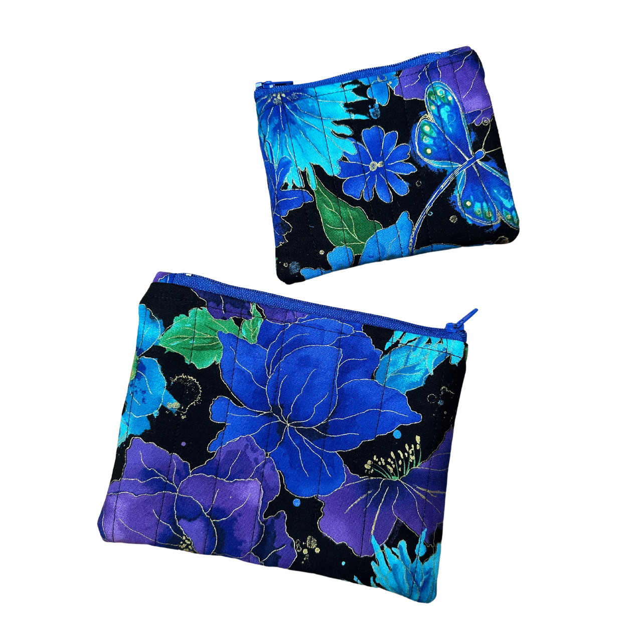 Dragonfly Quilted Zipper Pouch Set of 2