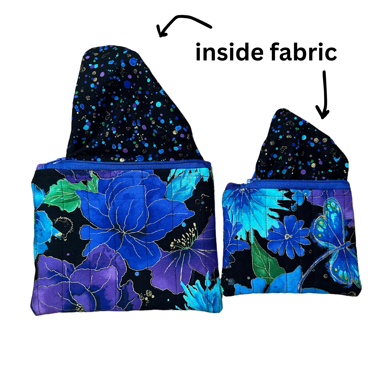 Dragonfly Quilted Zipper Pouch Set of 2