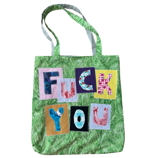 Green "Fuck You" Tote Bag