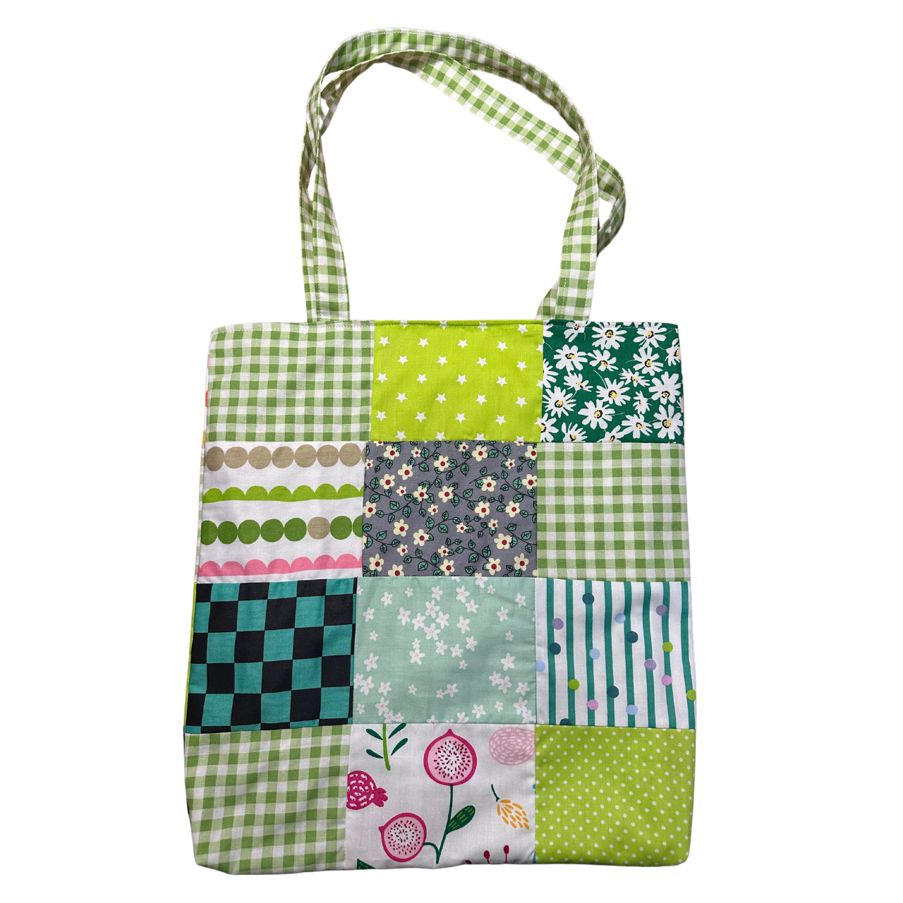 Green Patchwork Tote Bag