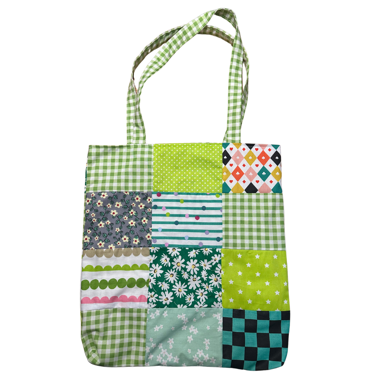 Green Patchwork Tote Bag