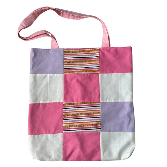 Pink Patchwork Tote Bag