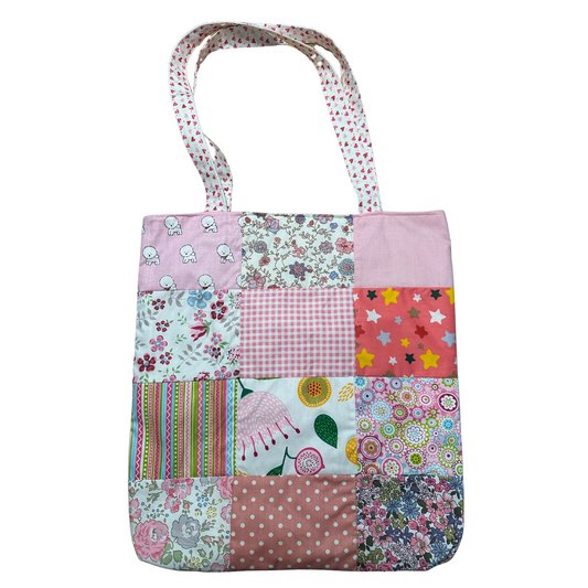 Pink Patchwork Tote Bag