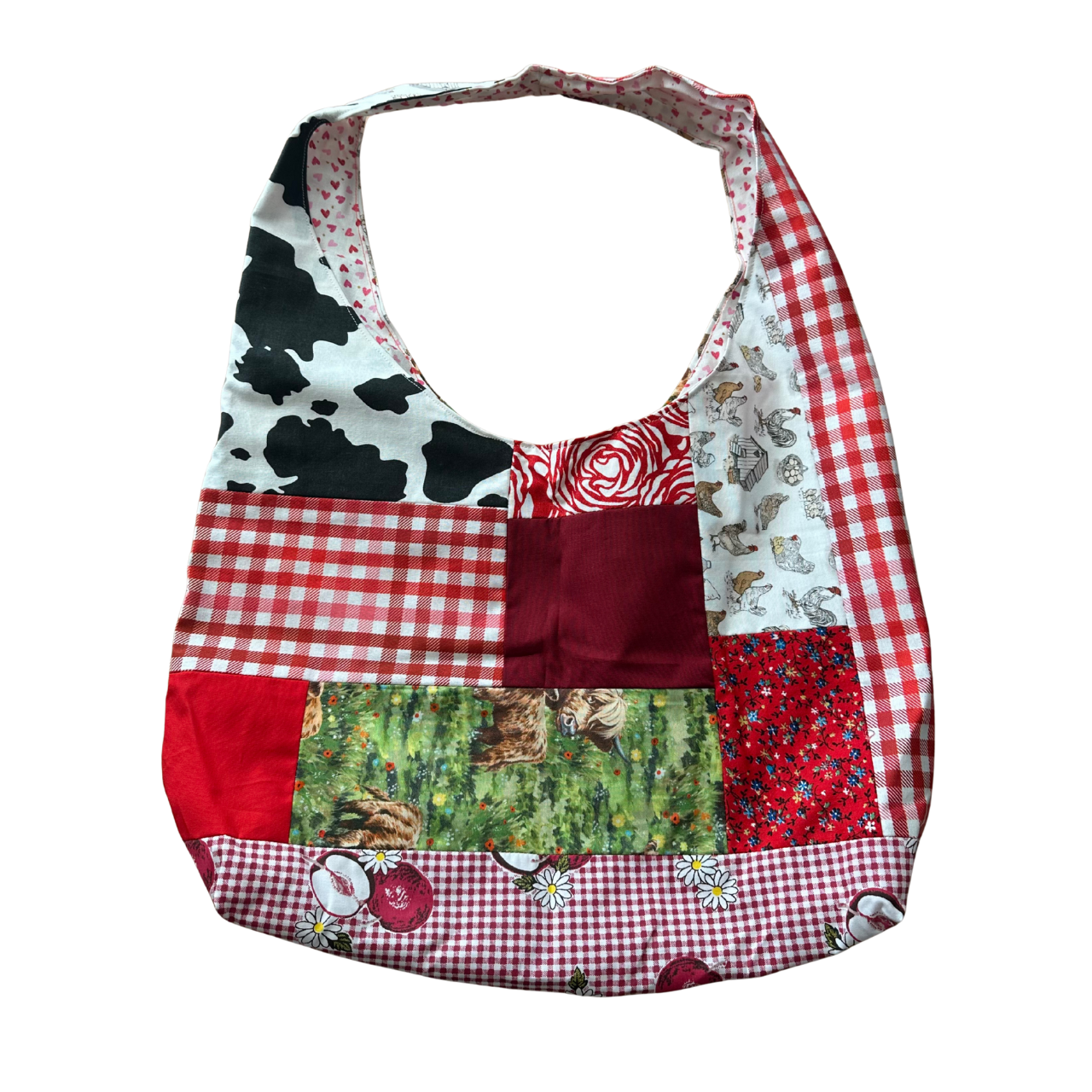 Red Patchwork Shoulder Bag