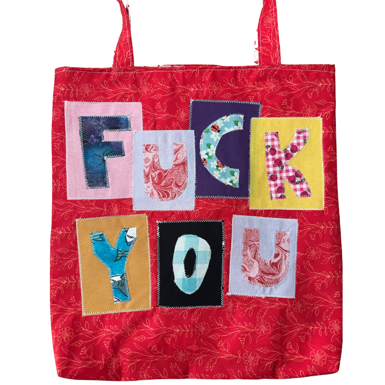 Red "Fuck You" Tote Bag