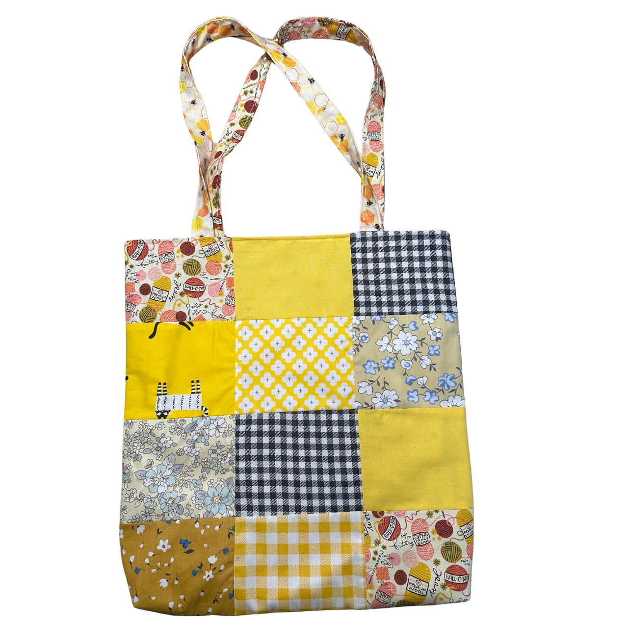 Yellow Patchwork Tote Bag